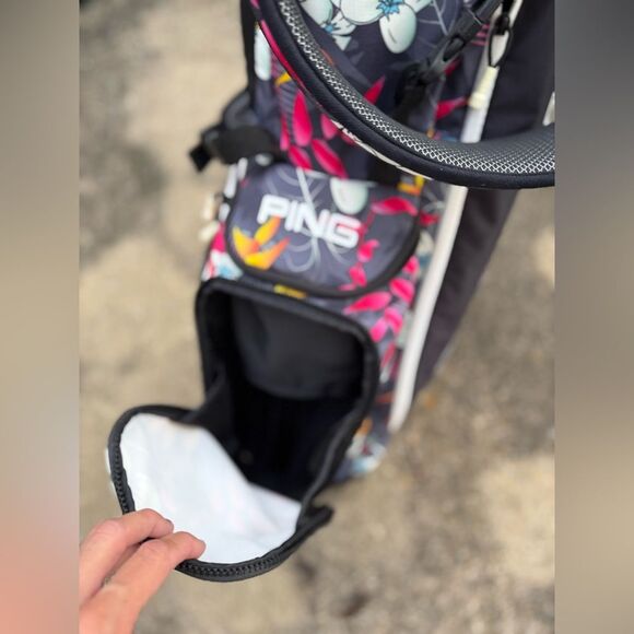 PING HOOFER Lite Black Floral Tropic Hawaii Multi Color Stand Golf Bag Divider - Picture 3 of 15